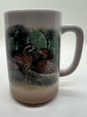Bobwhite quail & prickly pear cactus mug